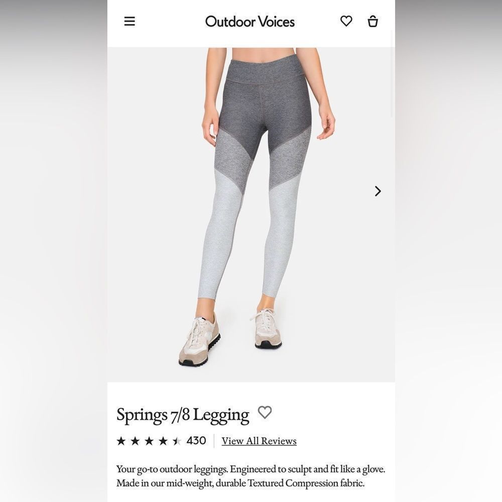 Outdoor voices grey leggings size XS. Great condition, like new!
